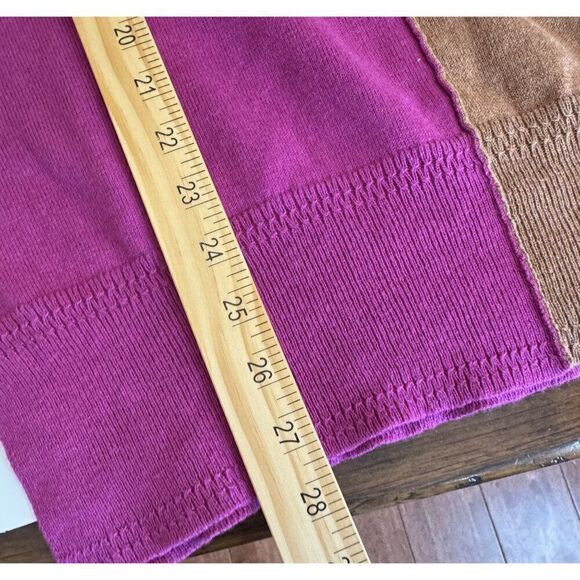 ✨ NOEN Cashmere Blend Colorblock Sweater Purple and Tan Size L  NWOT✨ - Picture 11 of 13